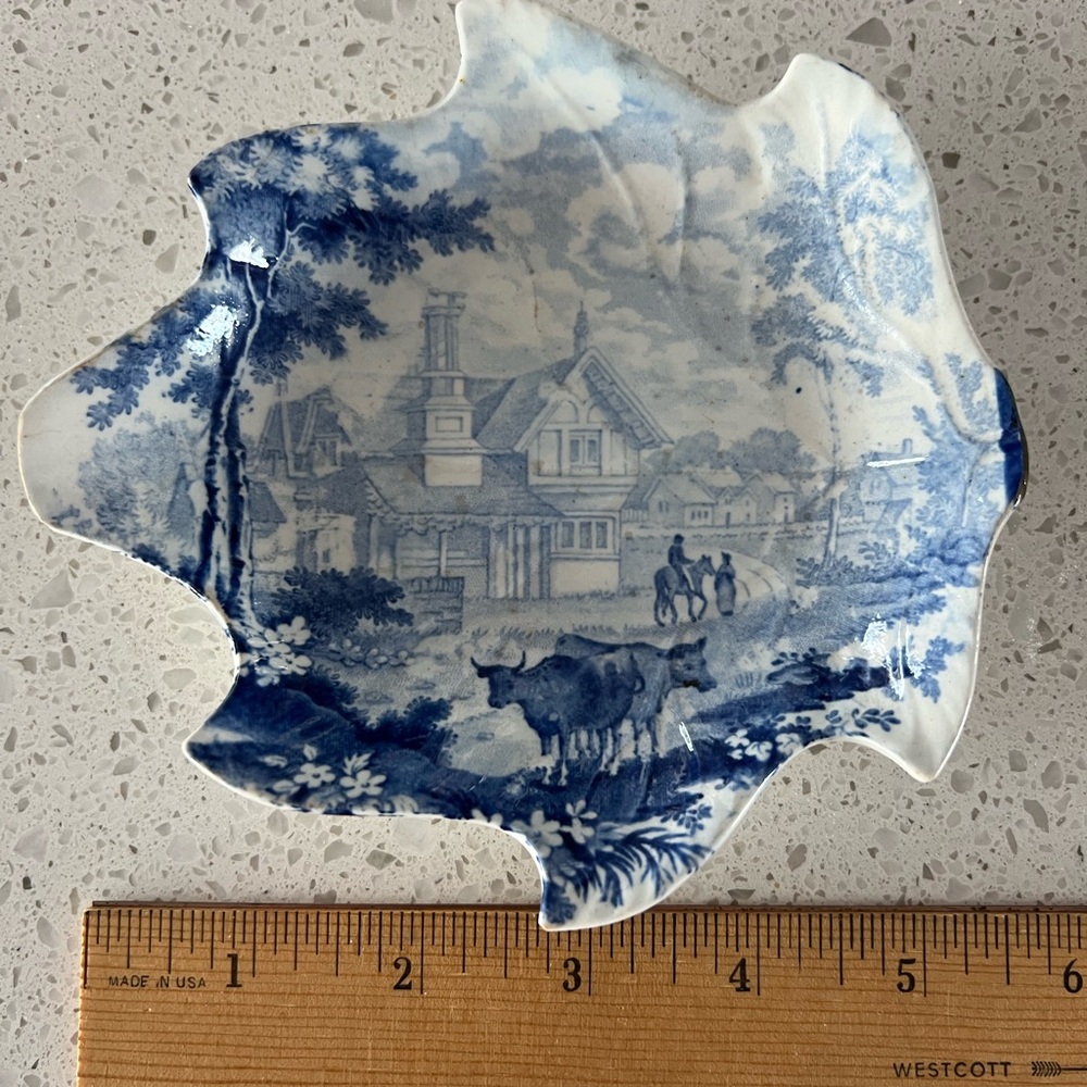 Rare vintage Davenport transferware pickle dish